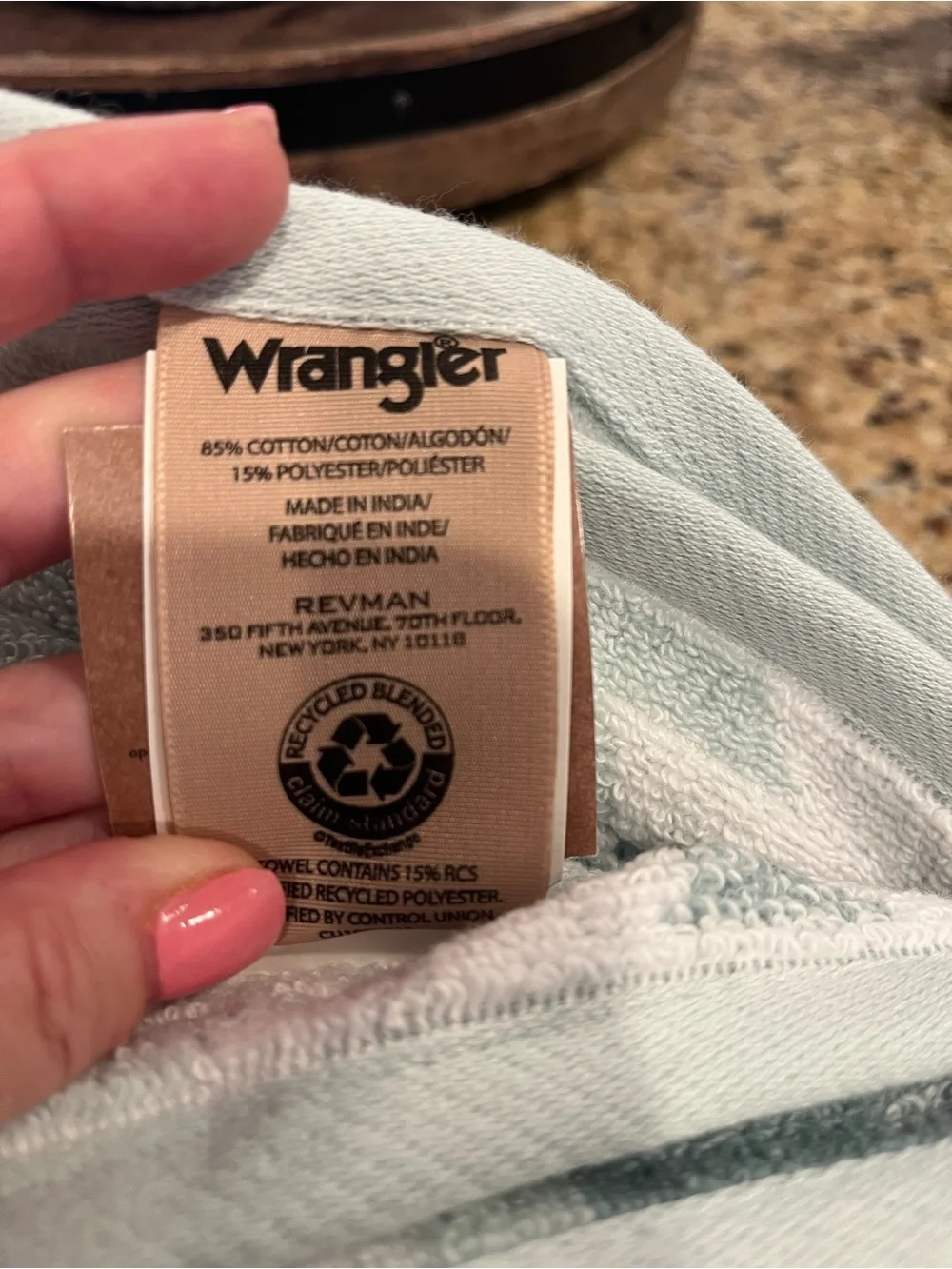 Wrangler Quick Dry 2 Bath Towel Set - Mint & White